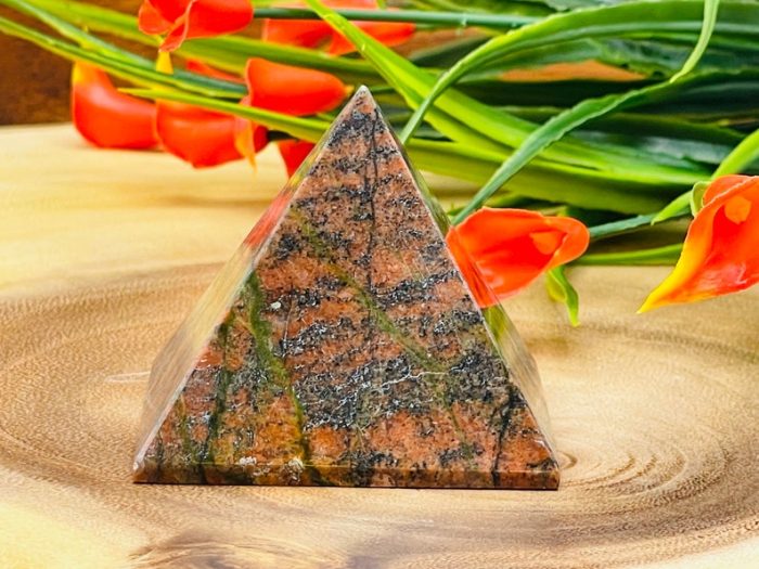 Unakite Pyramid | Unakite Crystal Pyramid | Chakra Stone | Cleansing & Balance | Metaphysical | Hand Polished | Reiki