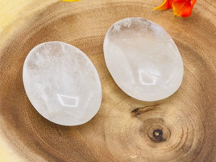 Clear Quartz Palm Stone | Crystal Quartz Palm Stone | Clear Quartz Gemstones | Pocket Stone | Stone of Power | Crown Chakra Crystal