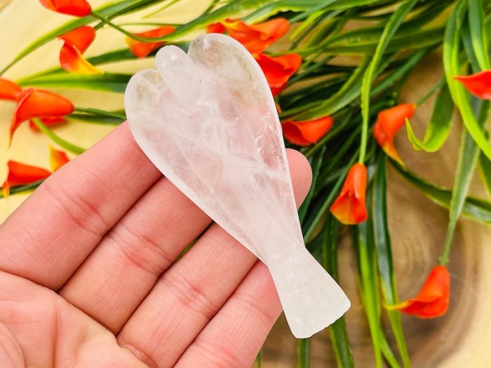 Clear Quartz Crystal Angel | Crystal Figurine | Standing Statuette | Angelic Reiki | Metaphysical l Healing Clear Quartz Angel | 1", 2", 3"