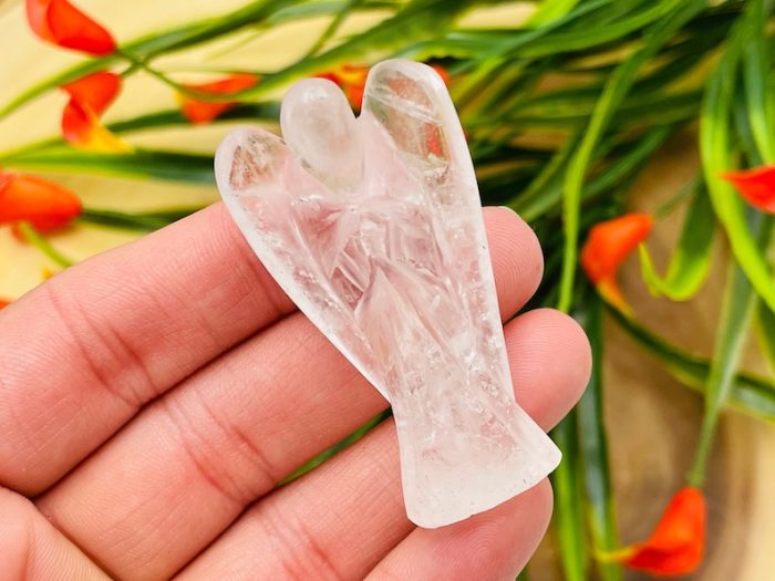 Clear Quartz Crystal Angel | Crystal Figurine | Standing Statuette | Angelic Reiki | Metaphysical l Healing Clear Quartz Angel | 1", 2", 3"