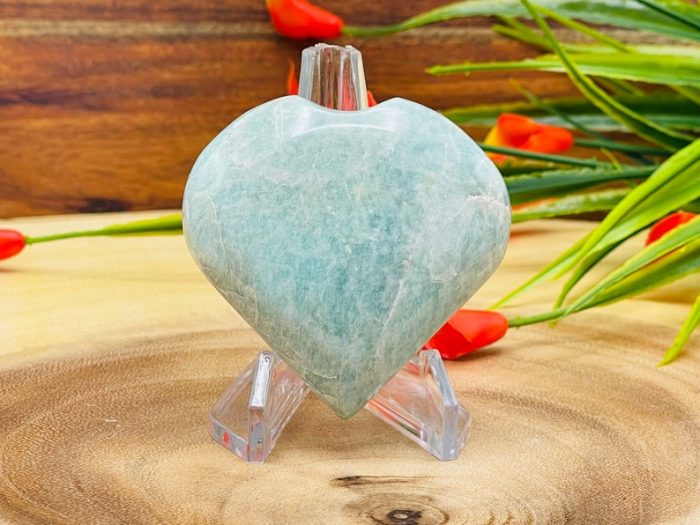 Amazonite Massage Hearts | Crystal Healing Heart | Amazonite Heart Pocket Stone | Spa Massage Tool | Stress Reliever | Heart & Throat Chakra