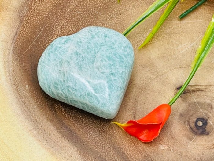 Amazonite Massage Hearts | Crystal Healing Heart | Amazonite Heart Pocket Stone | Spa Massage Tool | Stress Reliever | Heart & Throat Chakra