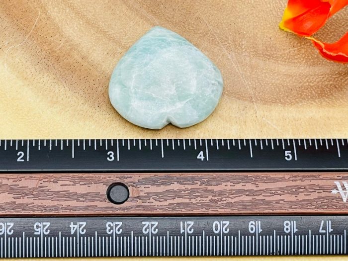 Amazonite Massage Hearts | Crystal Healing Heart | Amazonite Heart Pocket Stone | Spa Massage Tool | Stress Reliever | Heart & Throat Chakra