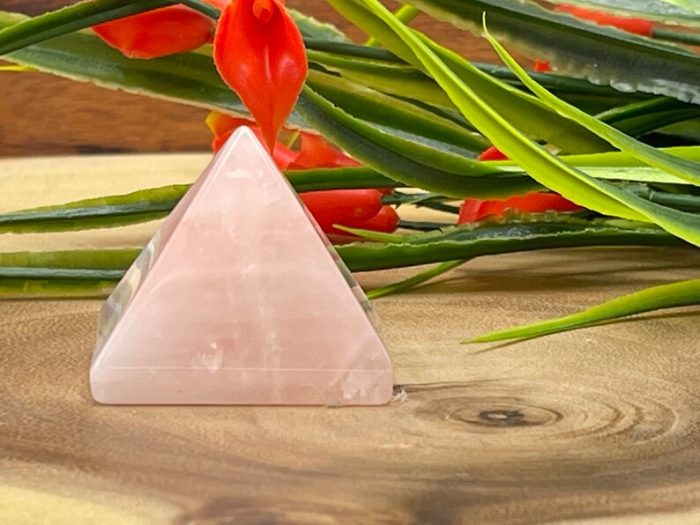 Rose Quartz Pyramid | Hand Polish Rose Quartz Pointer | Stone of Love | Heart Chakra | Beautiful Decor | Healing Crystal 1.5 inch