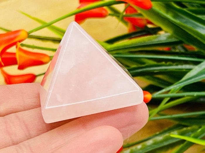 Rose Quartz Pyramid | Pink Rose Quartz Healing Pyramid | Crystal Pyramid | Healing Crystal | Stone of Love | Handmade | 1 inch and 2 inch