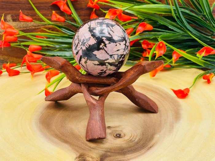 Rhodonite Sphere | Rhodonite Crystal Ball | Stone Of Compassion | Cleansing & Balance | Metaphysical | Massage Tool | Hand Polished