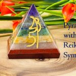 7 Chakra Crystal Bonded Pyramid with Engraved Reiki Symbols | Reiki Pyramid | Chakra Pyramid | Healing Stone | Usui Reiki Symbols | 2 Inch