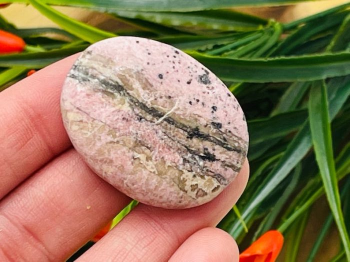 Rhodonite Smooth Stone | Rhodonite Crystal | Stone of Compassion | Cleansing & Balance | Metaphysical | Massage Pocket Stone