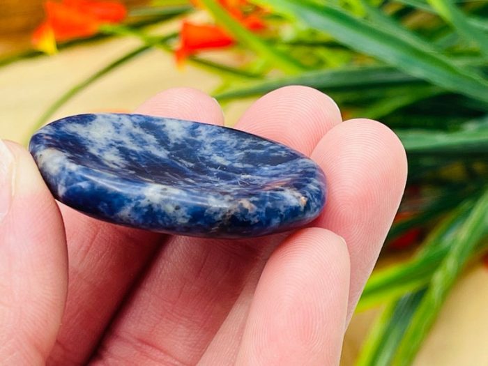 Sodalite Worry Stone | Blue Sodalite Pocket Thumb Stone | Polished Gemstone | Healing Crystals & Stone | Third Eye Chakra | Chakra Stone