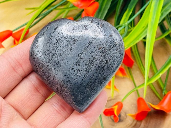 Hematite Heart Stone | Hematite Crystal Energy Stone | Pocket Heart Stone | Energy Crystal | Root Chakra | Healing Crystals