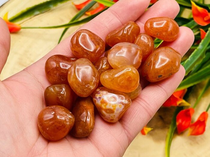 Carnelian Tumbled Stone | Carnelian Pocket Stone | Reiki | Crystal Grid | Crystal for Protection | Chakra Stone | Handmade