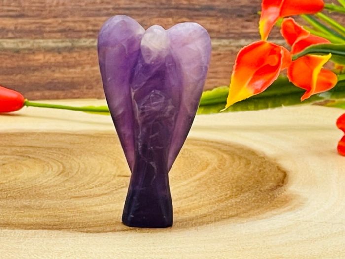 Amethyst Crystal Angel | Crystal Figurine | Standing Statuette | Handmade | Angelic Reiki | Metaphysical l Healing Crystal