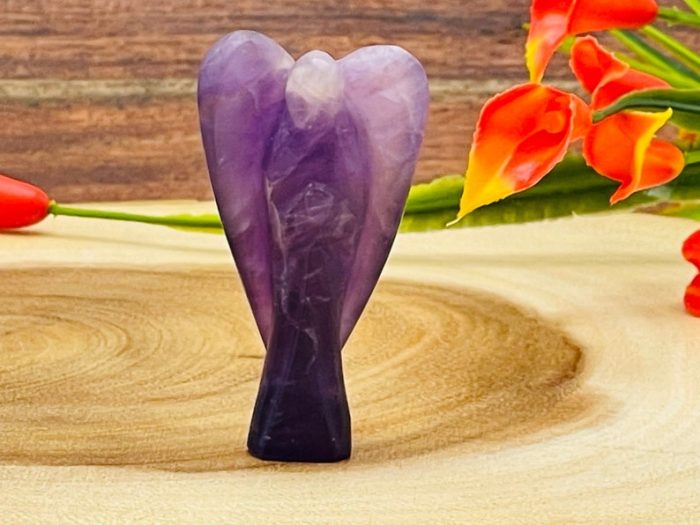 Amethyst Crystal Angel | Crystal Figurine | Standing Statuette | Handmade | Angelic Reiki | Metaphysical l Healing Crystal