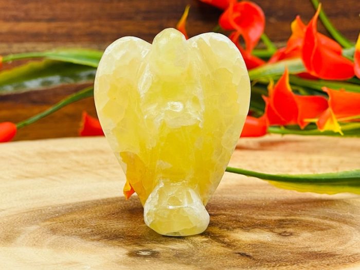 Pineapple Calcite Angel | Lemon Calcite Crystal | Crystal Figurine | Standing Statuette | Angelic Reiki | Metaphysical | Realistic Detailed