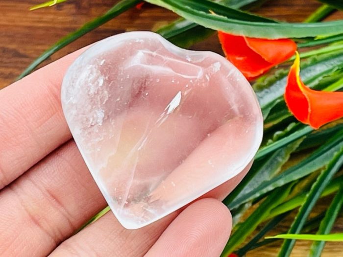 Clear Quartz Heart Stone | Crystal Quartz Heart Stone | Clear Quartz Gemstones | Pocket Stone | Stone of Power | Crown Chakra Crystal