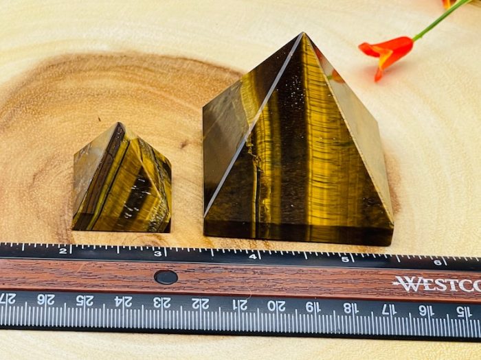 Tiger Eye Pyramid | Tiger Eye Crystal Pyramid | Handmade Pyramid | Good Luck Charm Stone | Stone of Protection | Handmade | Chakra