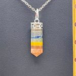 7 Chakra Bonded Pendant | 7 Chakra Charm Pendant | Grounding Chakra Pendant | 7 Chakra Pointer Pendant | Handmade Polished Stones