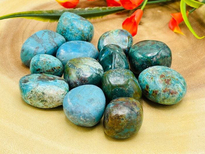 Supreme Quality Chrysocolla Tumbled Stones | Chrysocolla Crystals | Handmade Pocket Stone | Chakra Stones | Reiki | Meditation