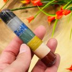 7 Chakra Bonded Healing Wand | Polished Stones | Chakra Healing Crystal Wand | Reiki Stone | Massage Wand | Metaphysical | 4 inch