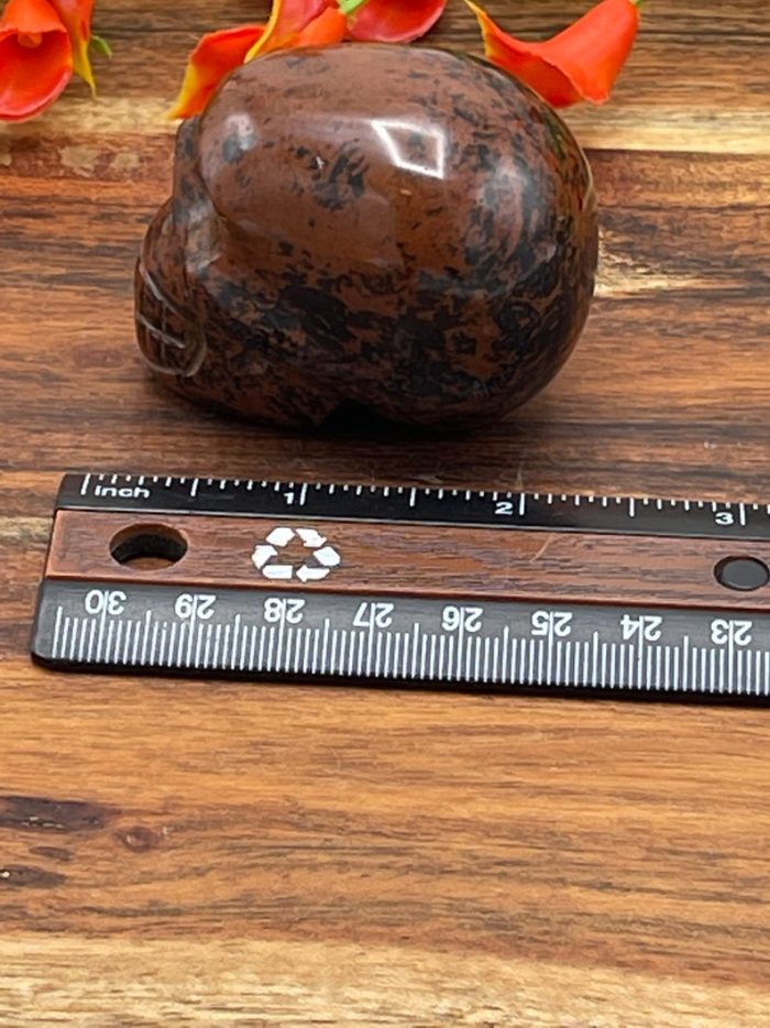 Mahogany Obsidian Skull | Heart Chakra | Crystal Carving | Realistic Details | Healing Crystal | Fine Art Sculpture | Metaphysical Skull