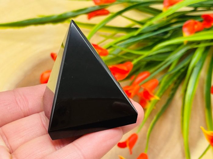 Black Obsidian Pyramid | Black Obsidian Crystal | Obsidian Pointer | Reiki Tool | Healing Crystal | Stress Reliever | Meditation