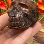Mahogany Obsidian Skull | Heart Chakra | Crystal Carving | Realistic Details | Healing Crystal | Fine Art Sculpture | Metaphysical Skull