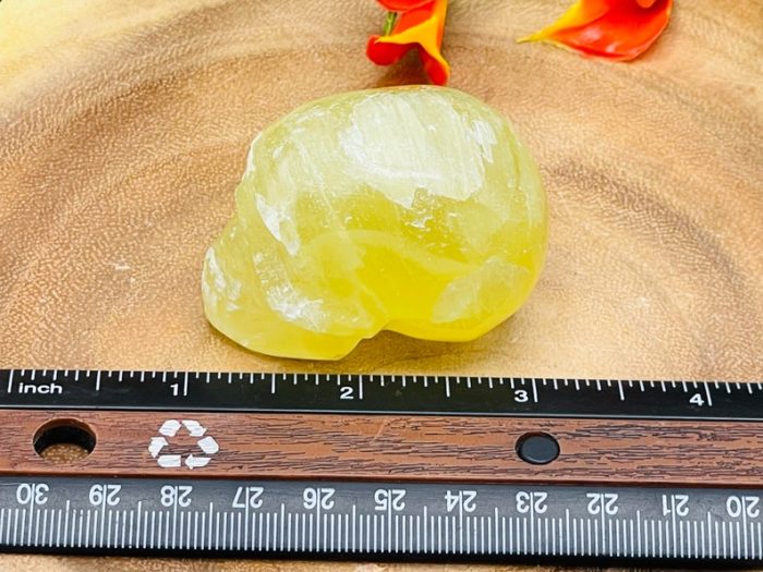 Pineapple Calcite Skull | Pineapple Crystal Skull | Realistic Detail | Handmade Crystal | Healing Fine Art Sculpture | Metaphysical Skull