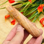 Banded Pink Onyx Massage Wand | Crystal Healing Wand | Soothing & Calming Massage | Spa Massage Wand | Stress Reliever | Healing Tool | 4"