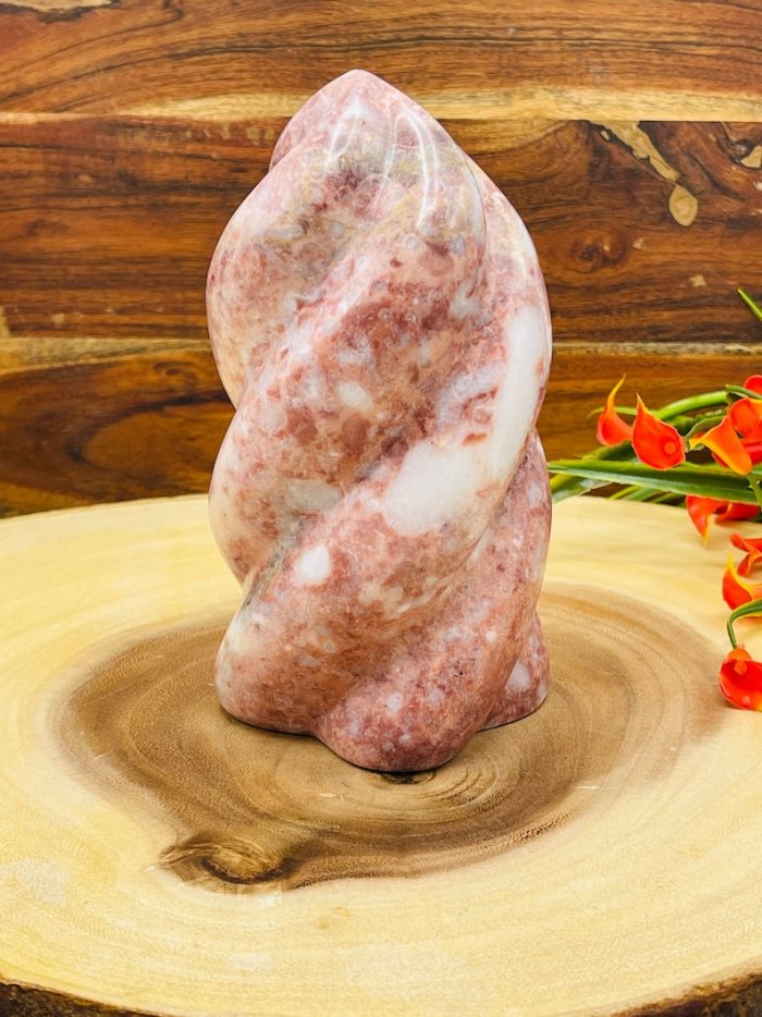 Strawberry Pink Onyx Flame Shape Crystal | Free Form Onyx Crystal | Home Decor | Healing Crystal | Crystal Gemstone | Hand Carved