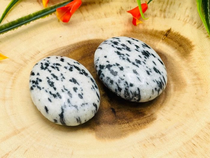 White Tiger Jasper Palm Stone | White Tiger Pocket Stone l Crystal Healing Stone | Soothing & Calming Massage Stone | Stress Reliever