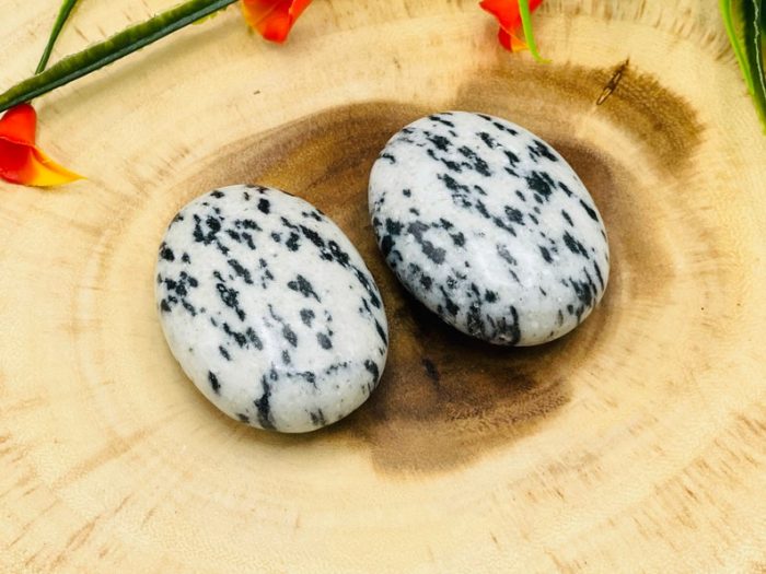 White Tiger Jasper Palm Stone | White Tiger Pocket Stone l Crystal Healing Stone | Soothing & Calming Massage Stone | Stress Reliever