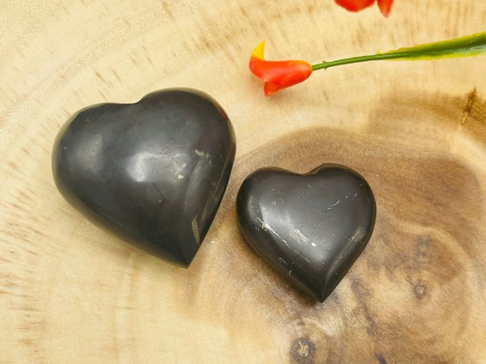 Shungite Heart Stone | Shungite Massage Stone | Pocket Stone | Reiki Tool | Stress Reliever | Highly Energetic Metaphysical | EMF Protection