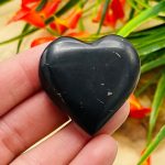 Shungite Heart Stone | Shungite Massage Stone | Pocket Stone | Reiki Tool | Stress Reliever | Highly Energetic Metaphysical | EMF Protection