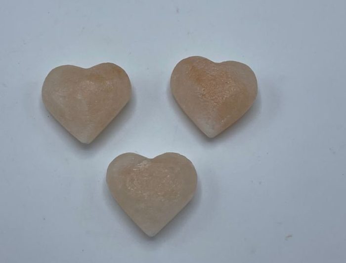 Set of 3 Himalayan Pink Salt Heart Shape Massage Stone | Therapy Stone | Natural Healing | Safe for Skin | Stress Reliever