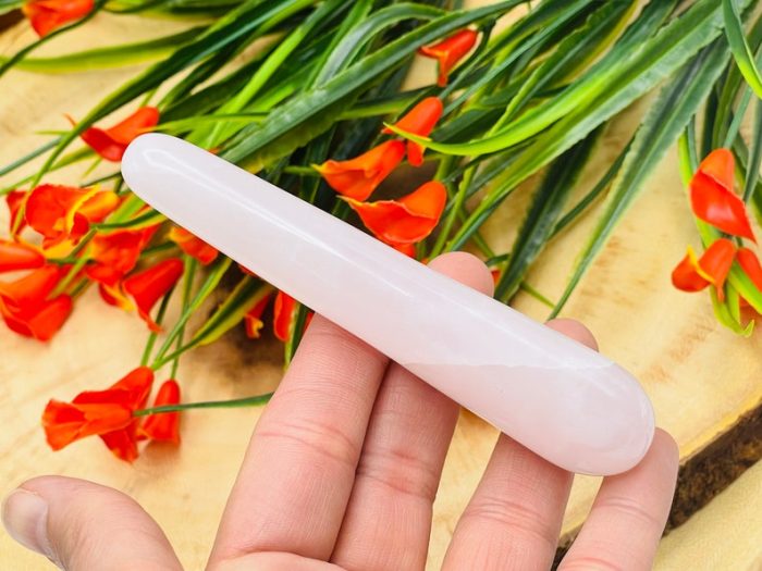 Rose Pink Calcite Massage Wand | Crystal Healing Wand | Soothing & Calming Massage | Spa Massage Wand | Stress Reliever | Healing Tool