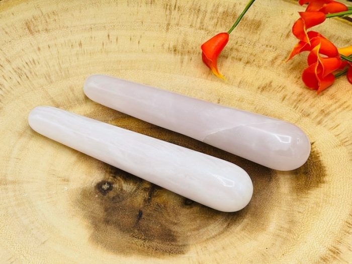 Rose Pink Calcite Massage Wand | Crystal Healing Wand | Soothing & Calming Massage | Spa Massage Wand | Stress Reliever | Healing Tool