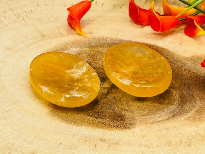 Citrine Calcite Worry Stone | Honey Calcite Worry Stone | Thumb Stone | Massage Stone | Healing Crystals | Metaphysical | Stress Reliever