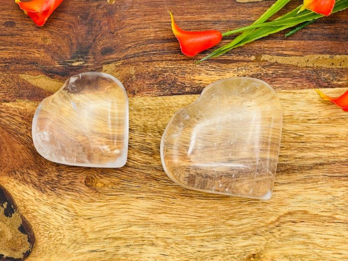 Clear Quartz Heart Stone | Crystal Quartz Heart Stone | Clear Quartz Gemstones | Pocket Stone | Stone of Power | Crown Chakra Crystal