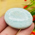 Amazonite Smooth Stone | Crystal Healing Smooth Stone | Amazonite Pocket Stone | Spa Massage Tool | Stress Reliever | Heart & Throat Chakra