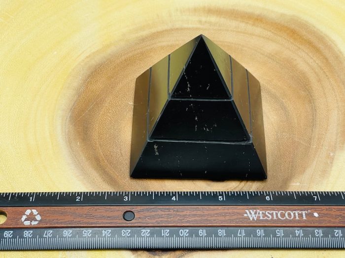 Shungite Sakara Pyramid | Shungite Crystal Pyramid | Black Point | Healing Crystal | Highly Energetic Metaphysical | EMF Protection