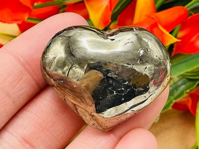 Pyrite Crystal Heart | Fools Gold | Pyrite Heart | Healing Crystal | Powerful Protection Stone | Mental Stability | Strength & Stamina