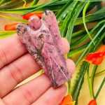 Rhodonite Crystal Angel | Crystal Figurine | Standing Statuette | Handmade | Angelic Reiki | Metaphysical l Healing Crystal
