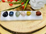 Chakra Tumbled Stones Set and Selenite Charger