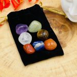 7 Chakra Tumbled Stones Set With Velvet Pouch | Polished Stones | Chakra Healing Crystals | Chakra Protection Healing Set