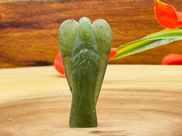 Green Aventurine Angel | Aventurine Crystal Figurine | Crystal Angel | Healing Stone | Heart & Throat Chakra Stone | Standing Statuette