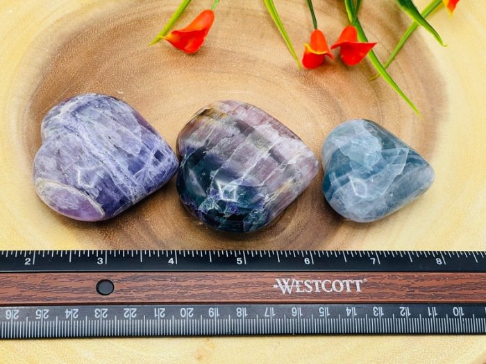 Fluorite Heart | Fluorite Crystal Heart | Healing Gemstone | Cleansing & Balance | Metaphysical Crystal | Massage Stone 1", 1.5", 2"