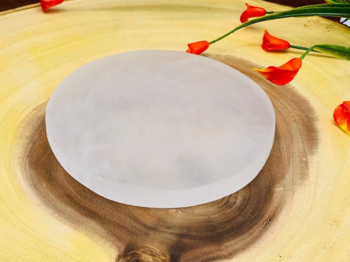 Selenite Charging Station | Round Charging Plate | Chakra Activator | Reiki | Spiritual Growth | Meditation | Powerful Healer | 5 inch