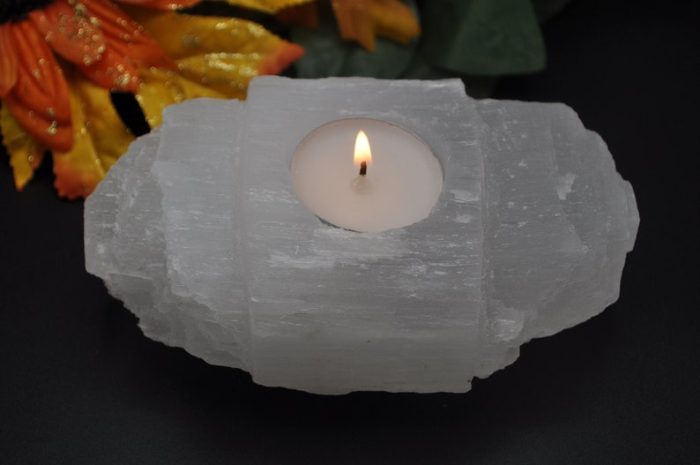 Selenite Tealight Crystal Candle Holder | Authentic and Handmade | Selenite Home Decor | Soothing & Calming Effects | Holiday Gift | 6 Inch