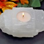 Selenite Tealight Crystal Candle Holder | Authentic and Handmade | Selenite Home Decor | Soothing & Calming Effects | Holiday Gift | 6 Inch