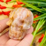 Pink Banded Onyx Skull | Pink Onyx Skull | Realistic Detail | Handmade Crystal | Healing Fine Art Sculpture | Metaphysical Skull